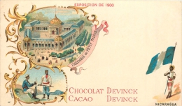 PARIS EXPOSITION DE 1900 CHOCOLAT DEVINCK ENSEMBLE DU PETIT PALAIS DRAPEAU DU NICARAGUA - Expositions