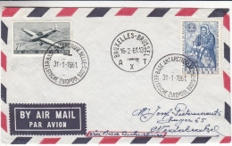 Réfugiés - Avions - Philatélie Polaire - Belgique -lettre De 1961 - Oblitération Base Antarctique Belge - Onderzoeksstations