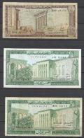 LIBAN . LOT DE 3  BILLETS . - Lebanon