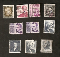 M8-3-4. Unites States, USA, Lot Set Of 10 - Lincoln Francis Parkman A Jackson Frank Lloyd Wright T Paine Holmes Marshall - Other & Unclassified