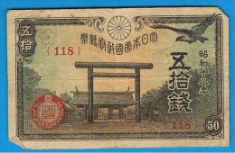 JAPON - JAPAN -  50 Sen 1942/44  P-59 - Japon