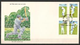 INDIA, 1996, Cricketers Of India, Cricket, Sports, Set 4 V, 1st Day New Delhi  Cancellation - Brieven En Documenten