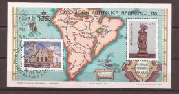 ARGENTINA - 1988 ABRAFEX 88 - Philatelic Expo ARGENTINO- BRASILEÑA  - # Block B47 - Cancelled By First Day Of Issue - Blocks & Kleinbögen
