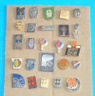 BASKETBALL -  Lot Of 25. Different Old Pins ** Pin Badge Basket Ball Baloncesto Pallacanestro Distintivo Anstecknadel - Basketbal
