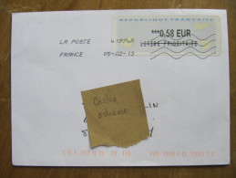 2-3179 LSA Etiquette Erreur Lettre Prioritaire Barré - Storia Postale