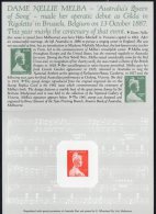 Australia 1961 Dame Nellie Melba Operatic Debut Replica Card No 9 - Brieven En Documenten