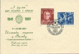 Philatelic Exhibition Valjevo, 7-15.7.1951. -in Honor Of 10 Years Uprising In Serbia, Yugoslavia, Cover - Covers & Documents