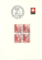 PTT Bögli  "Tag Der Briefmarke Schaffhausen"  (Viererblock)         1948 - Brieven En Documenten