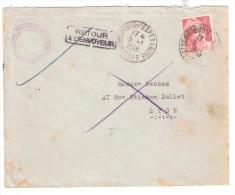 Lettre De St Georges D'Espéranche,Isère,1948 , Timbre GANDON 6 F, Griffe RETOUR A L'ENVOYEUR , INCONNU > Lyon, TB - 1945-54 Marianne Of Gandon