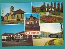 95 - DEUIL LA BARRE  Multivues église, Monument Des Victimes, Mairie, Patinoire - 2 Scans Voyagé Impeccable - Deuil La Barre