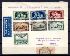 Baudouin, Joséphine-Charlotte, Albert, Malle-Poste, 404 / 409  Recommandé De Vaulx-lez-Tournai Vers Genève - 1934-1935 Leopold III