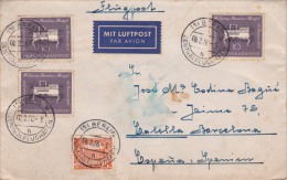 00240 Bund / Berlin Mischfrankatur - Carta De Berlin A Calella 1956 Franqueo Mixto Berlin / Alemania Federal - Briefe U. Dokumente