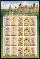 USA MNH Scott #3076a Sheet Of 4 Strips Of 5 Different 32c American Indian Dances - Hojas Completas