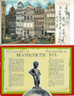 Belgique:BRUXELLES:2 Cartes:1:Les Légendes De Manneken-Pis.2:Maison Des Corporations(diamantine) - Loten, Series, Verzamelingen