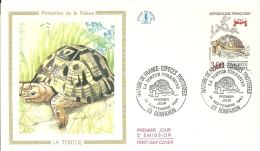 FDC   La TORTUE TERRESTRE   Gonfaron 1991 - Schildkröten
