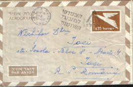Israel-Aerogramme Circulated From Haifa In 1965,to Iasi,Romania - Posta Aerea