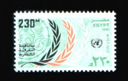 EGYPT / 1981 / UN'S DAY / RACIAL DISCRIMINATION DAY ; FIGHT AGAINST APARTHEID / MNH / VF . - Unused Stamps