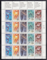 USA MNH Scott #2811a Sheet Of 4 Strips Of 5 Different 29c Olympics Sports - Feuilles Complètes