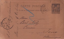 00413 Carta Postal París A Tena 1890 - Autres & Non Classés