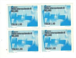 Francobolli Italia-quartina-fiera Int. Di Milano  1972 - Blocks & Sheetlets