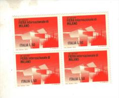 Francobolli Italia-quartina-fiera Int. Di Milano  1972 - Blocs-feuillets