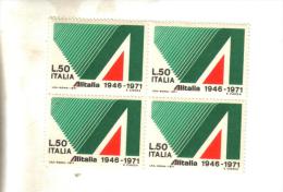 Francobolli Italia-quartina-alitalia  1971 - Blocks & Kleinbögen