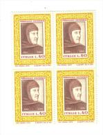 Francobolli Italia-quartina-f. Petrarca 1974 - Blocks & Sheetlets