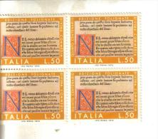 Francobolli Italia-quartina-divina Commedia  -1972 - Blocs-feuillets