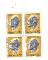 Francobolli Italia-quartina-leon Battista Alberti- 1972 - Blocks & Sheetlets