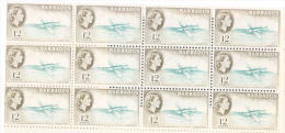 Barbados 1953-51 QE 12c Flying Fish Blk Of 12 MNH - Barbados (...-1966)