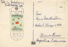 Austria - FDC Postcard Staedtebaukongress 1956 To Buenos Aires - Covers & Documents