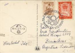 Austria - FDC Postcard Tag Der Briefmarke 1956 To Buenos Aires - Brieven En Documenten