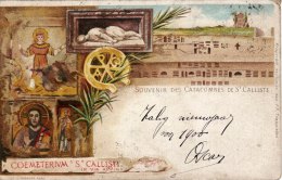 ROMA  /  Souvenir Des Catacombes De ST. CALLISTE - Cartolina Fine ' 800 _ Viaggiata 1899 - Musées