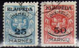 Memel (Klaipeda) 1923 Mi 125-126, Gestempelt [140713VI] @ - Memel (Klaïpeda) 1923