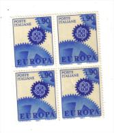 Francobolli Italia-quartina -europa-1967 - Blocks & Kleinbögen