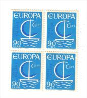 Francobolli Italia-quartina -europa-1966 - Blocks & Kleinbögen