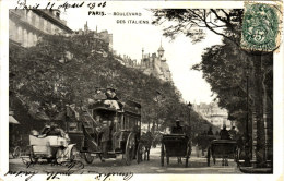 Boulevard Des Italiens 1903 - Voitures à Cheval - Arrondissement: 02