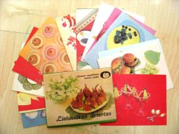 16 Post Cards In Folder From Lithuania Culinary Recipes Food Lithuanian Dessert - Litauen