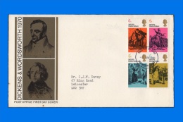 GB  1970-0007, Literary Anniversaries FDC, Rochester - Kent SHS - 1952-1971 Pre-Decimal Issues