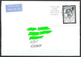 GREAT BRITAIN England Cover To Estland Estonia Estonie 2013 With Queen Elizabeth II Stamp - Covers & Documents