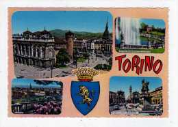 Carte Postale SALUTATIONS DE TORINO 1967  MULTI VUES AVEC BLASON DE LA VILLE  TURIN ITALIE - Mehransichten, Panoramakarten