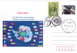 SIGNING OF THE TREATY REGARDING ANTARCTICA,SPECIAL COVER , 2009,ROMANIA - Tratado Antártico