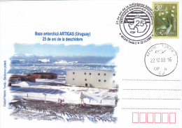 ANTARCTIC BASE - ARTIGAS (IURUGUAY), SPECIAL COVER, 2009,ROMANIA - Onderzoeksstations