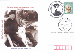 GHEORGHI SEDOV AND HIS DOG,RUSSIAN EXPEDITION IN THE ARCTIC , SPECIAL COVER, 2000,ROMANIA - Arktis Expeditionen