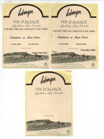 3 ETIQUETTES DE VIN ADHESIF VIN D'ALSACE LOBERGER PINOT  TOKAY - White Wines