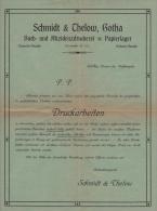 Preisliste  Schmidt Et Chelow A Gotha 1912 - Imprenta & Papelería