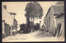 CPA ANCIENNE- FRANCE- MONTJAVOULT (60)- LE CALVAIRE- BELLE ANIMATION GROS PLAN- ATTELAGE- CERCLES DE ROUES DE CHARRETTES - Montjavoult