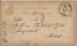 LEVELEZO-LAP, Budapest - Futtak, 1889., Hungary, Carte Postale - Covers & Documents