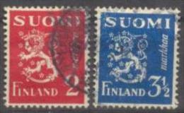 1936 Definitives: Lion 3rd Issue Mi 197-8 / Facit 201-2 / Sc 173;176 / YT 192-3  Used / Oblitéré / Gestempelt [lie] - Usati