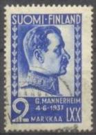 1937 Field-Marshal Mannerheim Mi 203 / Facit 207 / Sc 213 / YT 195  Used / Oblitéré / Gestempelt [lie] - Oblitérés